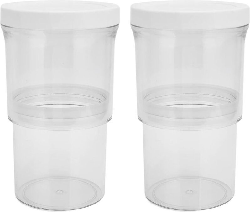 Set aus 2 verstellbaren, vakuumversiegelten Behältern mit Druckknopfdeckeln zur Aufbewahrung von Müsli, zum Kochen und f...