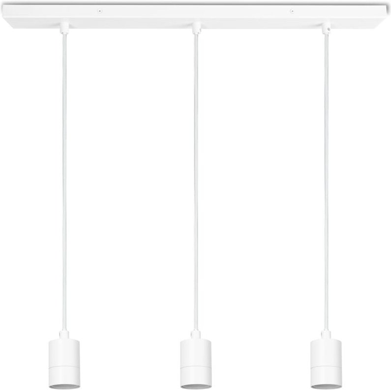 Deckenlampe Wohnzimmer Esszimmerlampe Pendelleuchte Esstisch Modern Hängelampe Weiß, 3er Pendelleuchte. 60cm - Paco Home