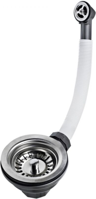 Spülbeckenventil mit flexiblem Überlauf Teka 61001302 Silber Edelstahl