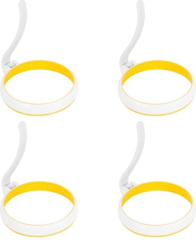 4-Zoll-Silikon-Spiegelei-Ring-Set, 4er-Pack, runde Form für Pfannkuchen, Frühstückssandwich, Eierring