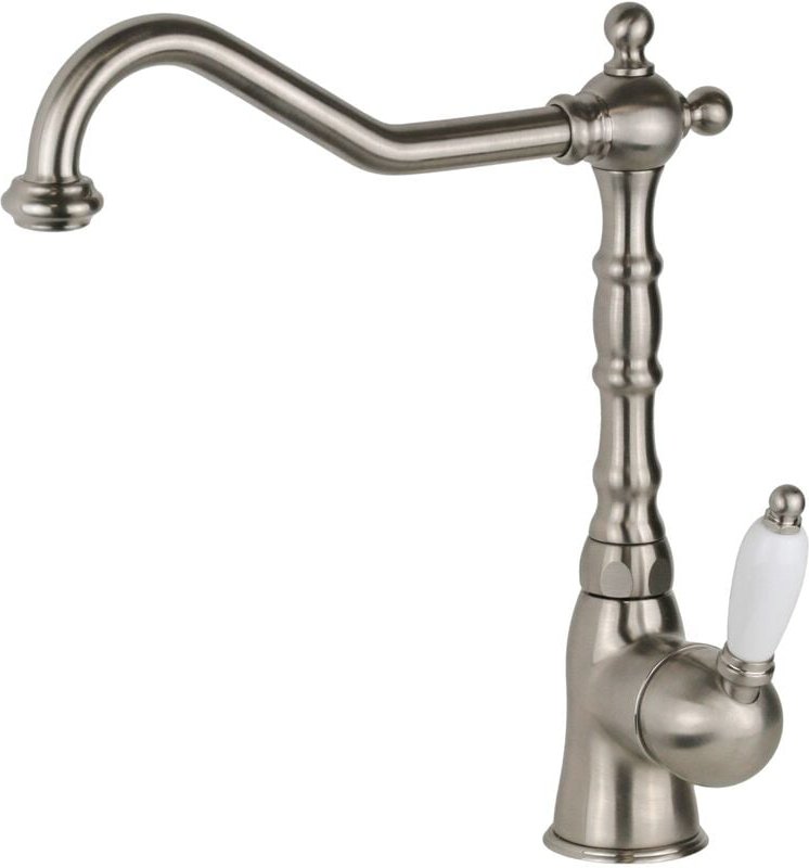 Küchenspülenmischer mit drehbarem Auslauf im Retro-Stil in der Farbe gebürsteter Stahl Gattoni Orta RE135NS edelstahl ge...