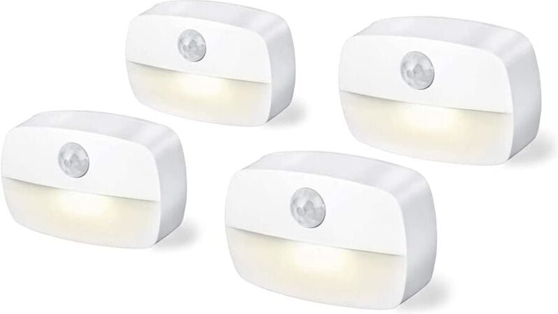 Thumbnail - 4er-Pack 3A batteriebetriebene Innenleuchten mit Bewegungsmelder für Schrank, Treppe, Flur, Küche, Schlafzimmer (Batteri...