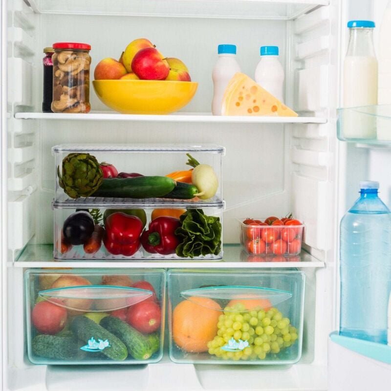 Kuhlschrank aufbewahrungsboxen mit deckel 2er set datumsanzeige