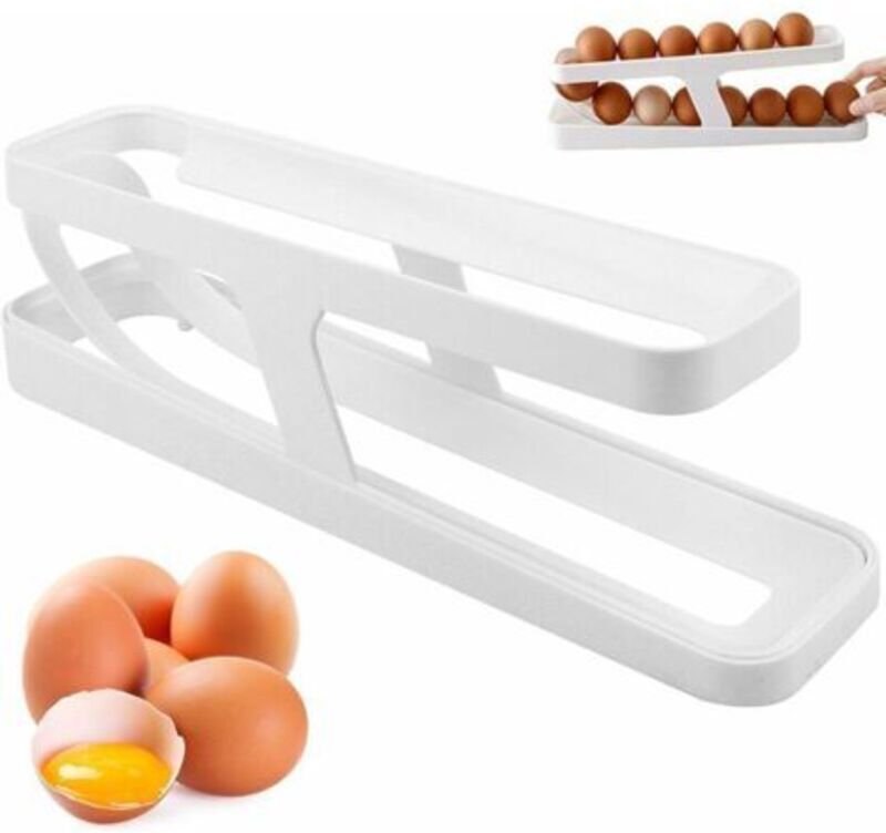 Automatischer Eieraufroller für den Kühlschrank, Eieraufbewahrung für den Kühlschrank, Küchenorganizer für die Speisekam...