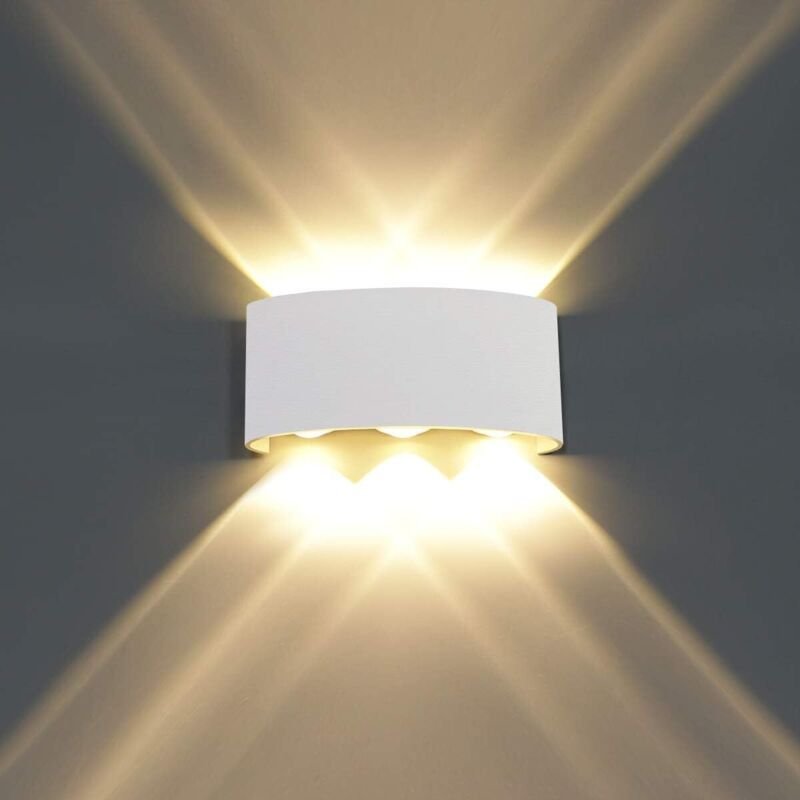 Wandlampe LED Innen Modern Wandleuchte Einstellbarer Lichtstrahl für Wohnzimmer Schlafzimmer Flur -6W Warmweiß (Weiß)