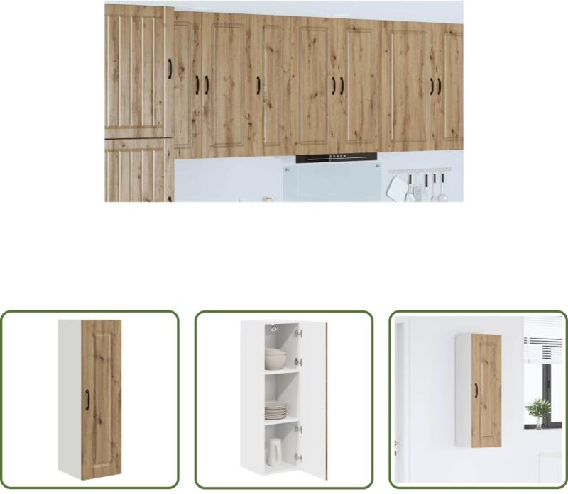 vidaXL Küchenwandschrank - Küchenschrank Kalmar Artisan-Eiche 30 x 31 x 100 cm