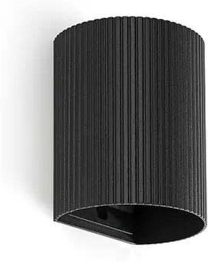 Sole schwarze Rillenwandleuchte mit Schalter 40527