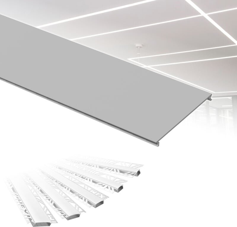 Hexim - led Trockenbauprofil 2m Aluminium Profil Unterputz Lichtleiste für LED-Streifen inkl. Abdeckung: aled 5 - 50mm L...