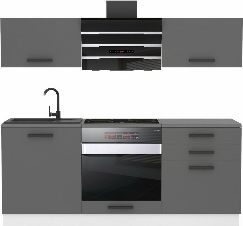 Thumbnail - Küchenzeile Küchenblock Sophia - Küchenmöbel 180 cm Einbauküche ohne Elektrogeräten mit Hängeschränke und Unterschränke,...