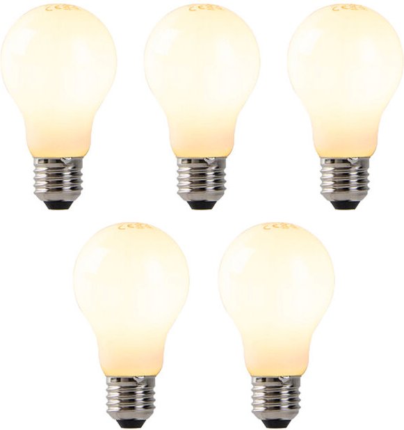 5er-Set dimmbare E27 LED-Lampen Opalglas 7W 806 lm 2200K