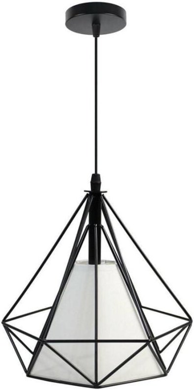 Thumbnail - Trade Shop Traesio - Trade Shop - Diamant-Deckenleuchter, moderne Pendelleuchte, E27, B20 - Schwarz