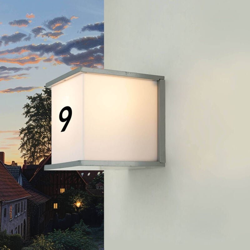 Licht-erlebnisse - Außenlampe Wand Aluminium E27 IP54 16,5 cm breit Grau Weiß eckig Außenleuchte
