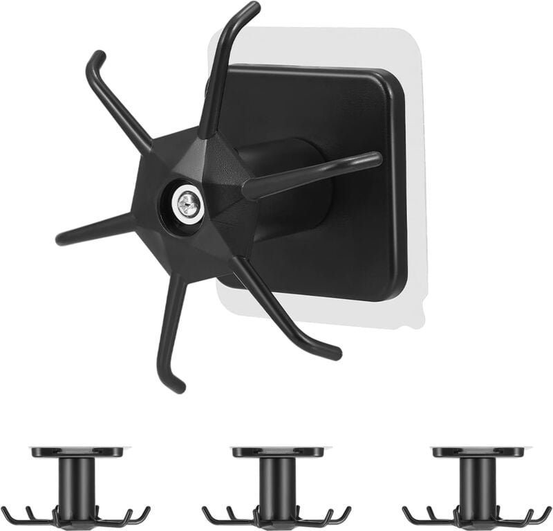 4er-Pack um 360° drehbare Haken für Küchenutensilien, selbstklebende Haken für Utensilienhalter, Aufbewahrungsregal für ...
