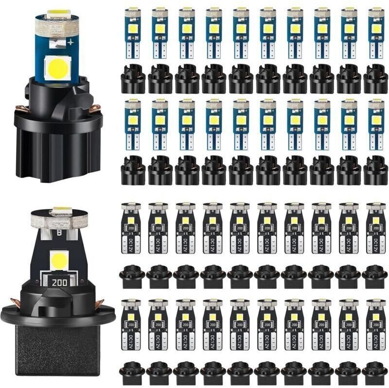 40 Stück T5 T10 LED-Lampen Armaturenbrettbeleuchtung mit Drehsockel Instrumenten-Armaturenbrett-LED-Lampen für die Innen...