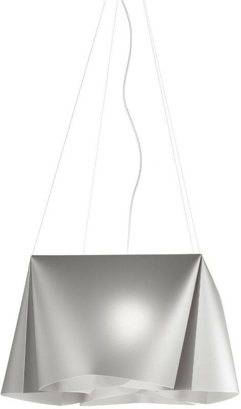 Aufhängung 3 Lichter Silber in verchromtem Metall Cm. 59 x 31 Std