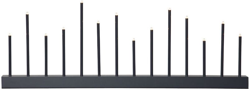 Star Trading - Lichterbogen Buzz, Dunkelgrau, Modern, Metall, 14-flammig, Holz, 77cm