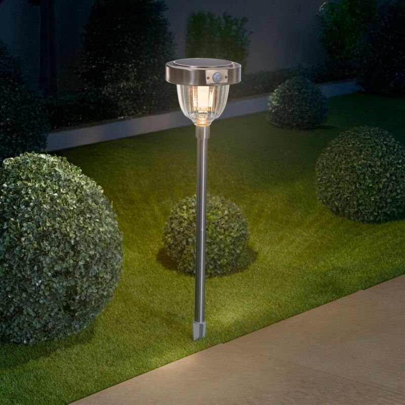 Pir Solarleuchte Asinara pro, Duo Color, Bewegungsmelder, Akku, led Standleuchte, Steckleuchte, Außenleuchte, Wegeleucht...