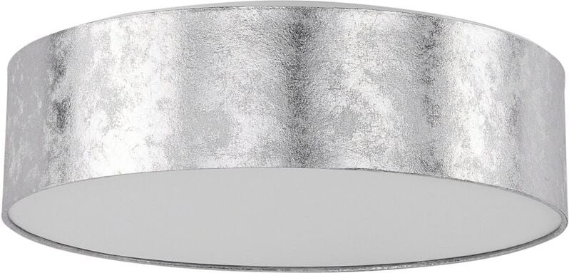 Beliani - Deckenleuchte Silber Stoffschirm rund flach ø45 cm Trommelform Moderne Deckenlampe