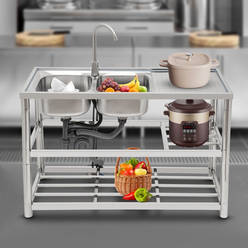 Küchenspüle Edelstahl Spültisch Spülbecken Gastrospüle Doppeltes Waschbecken