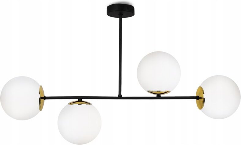 Deckenleuchte Kronleuchter Loft Elegant Weiß Glaskugeln