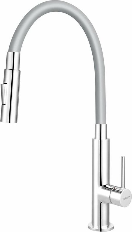 Novaservis - Ferro - Küchenarmatur mit ausziehbarer Brause, 2 Düsen, grau/chrom 70730,0S