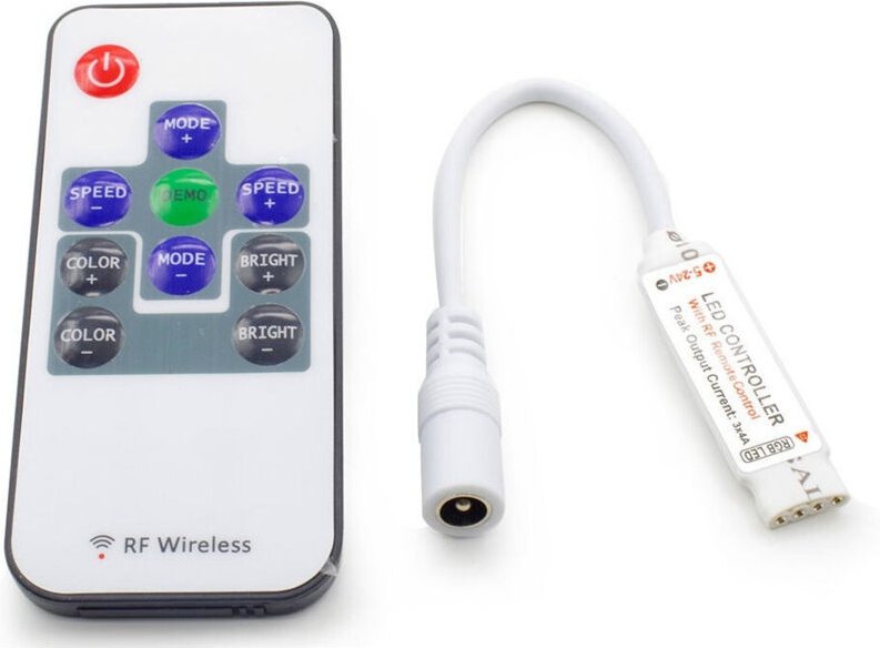 Trade Shop - RGB LED CONTROLLER RF WIRELESS CONTROL UNIT FERNBEDIENUNG FARBEN 5-24V 3x4A 12A -