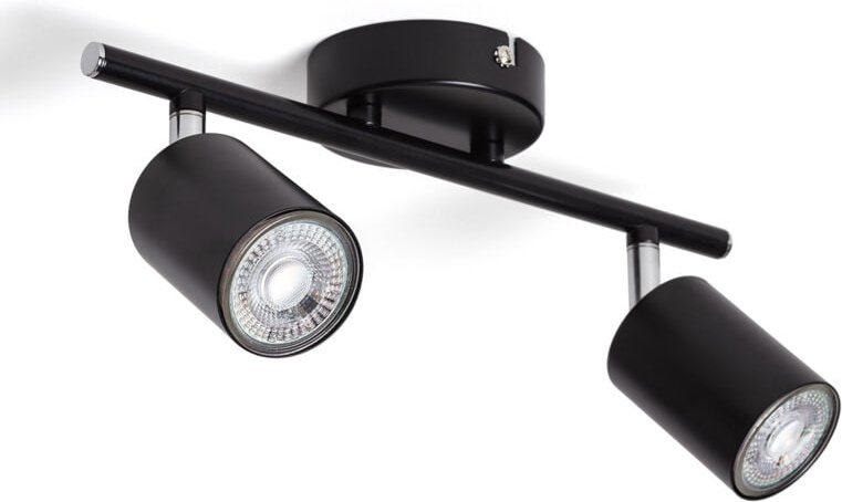 Deckenleuchte verstellbar Metall 2 Strahler Albus Black Schwarz