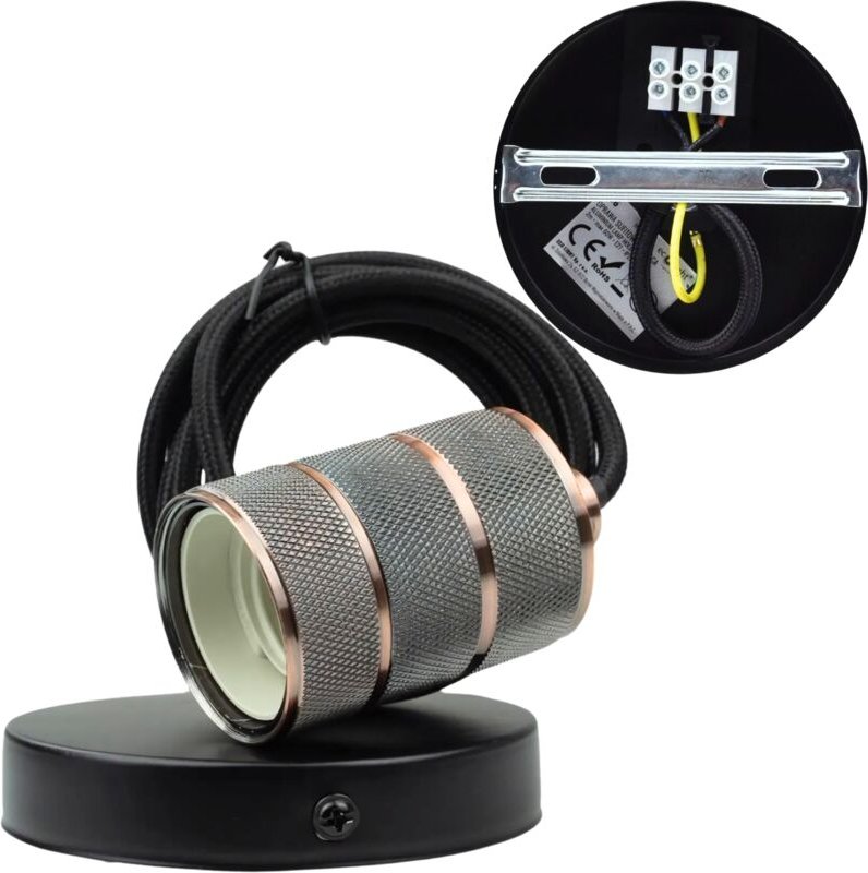 Pendelleuchte Dekorative E27 Fassung Rot Kupfer Schwarz Draht Loft