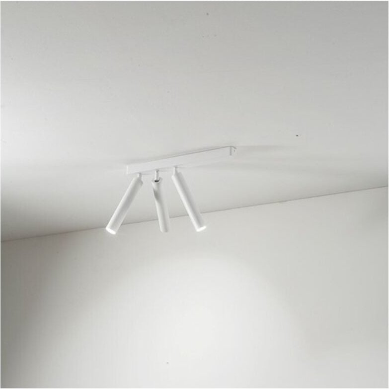 Verstellbare zylindrische 3-flammige bambu LED-Wandleuchte Weiß Perenz