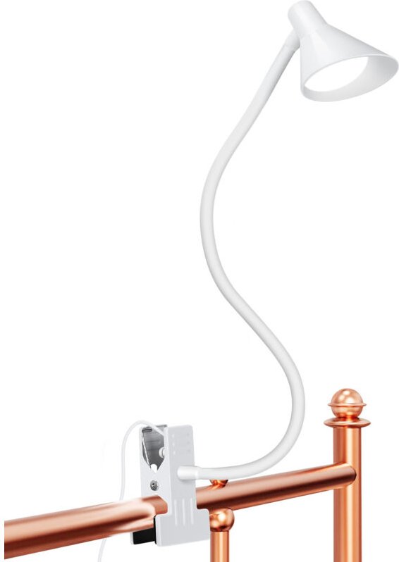 4er Set Weiße LED-Klemmleuchten mit flexiblem Schwanenhals, Einstellbarer Lichtstrahl, Konzentriertes Licht für Studium,...