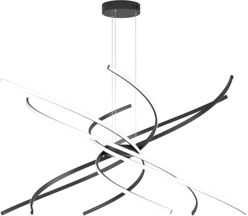 Moderner LED-Kronleuchter Top Light Tornado 88W 5950LM Schwarz - Natürliches weißes Licht - Pendelleuchte