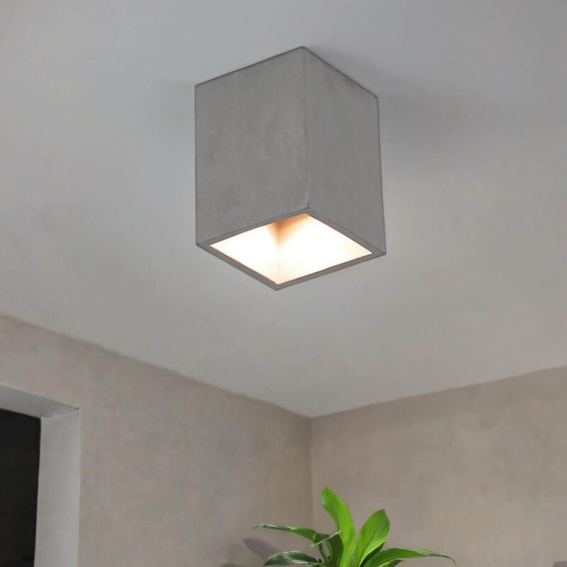 Licht-erlebnisse - Aufbaustrahler Eckig Betonlampe GU10