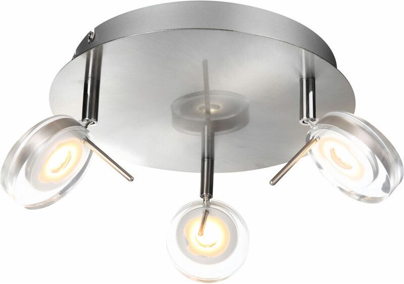 Spotrondell drei Strahler Deckenleuchte schwenkbar Wohnzimmerleuchte Modern, 3x led 5W 375Lm warmweiß, DxH 25x16 cm