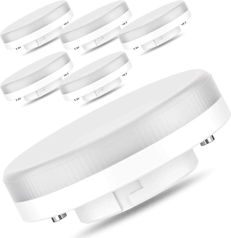 Memkey - GX53-7W/550LM LED-Glühbirne, 50 w/cfl 18 w Glühlampenersatz, 6000 k Kaltweiß, nicht dimmbar, 175–250 v, 6er-Pac...