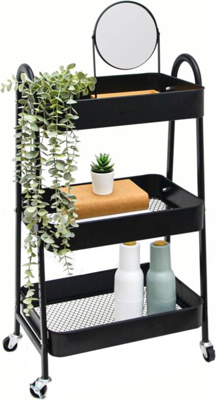 Shelfr - Rollwagen Metall 42x30x77 Servierwagen mit Rollen Küchenwagen Rollregal Badregal