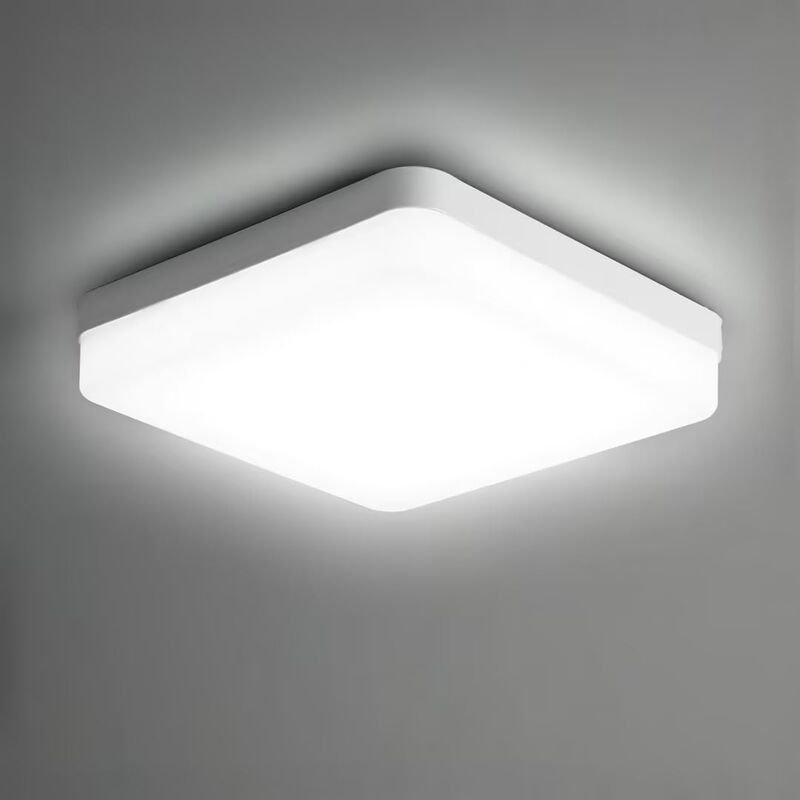 Goeco - LED-Deckenleuchte Quadratisch, LED-Deckenlampe, IP44 LED-Deckenleuchte, Deckenbeleuchtung geeignet für Badezimme...