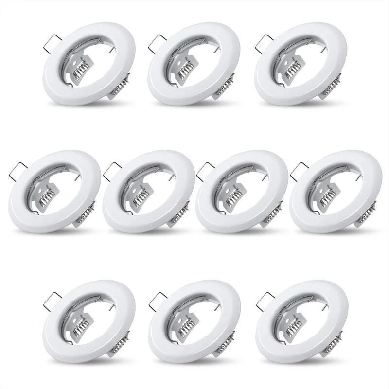 10x Spots lumineux encastrable plafond lampe fixe blanc supports pour spots encastrables acier inoxydable luminaire cuis...