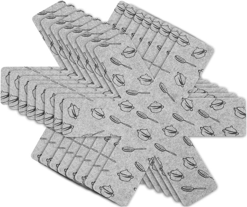 Topf- und Pfannenschoner, 8-teiliges Set (38 cm), hochwertige separate Pads zum Schutz Ihrer Küchenoberflächen vor Kratz...