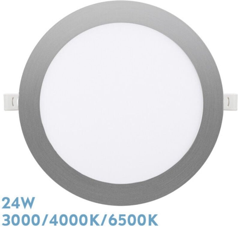 Fabrilamp - Downlight Einbauleuchte Silex 24w 3000-4000-6500k Nickel 2160lm Rund 22,5d Abgeschnitten 20d