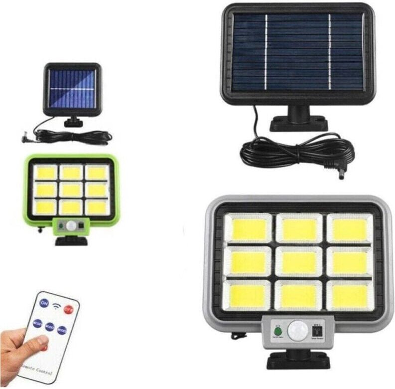 Trade Shop Traesio - Trade Shop - faro solare mit faretto sensore di moviment 252 led cob HS-8022 -