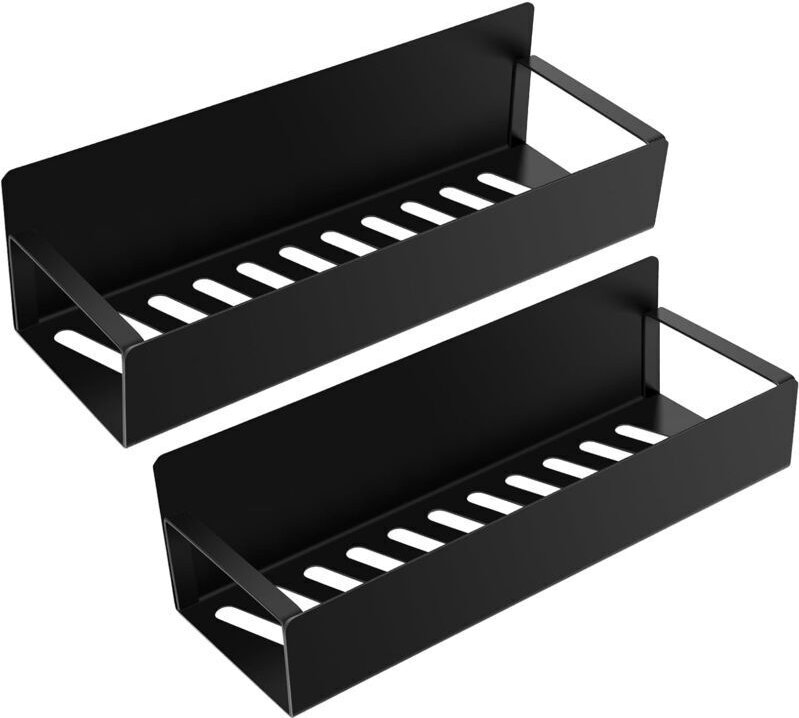 Magnetisches Gewürzregal, 2-teiliges Edelstahl-Kühlschrankregal, Wandmontiertes Gewürzregal zur Aufbewahrung (kein Bohre...