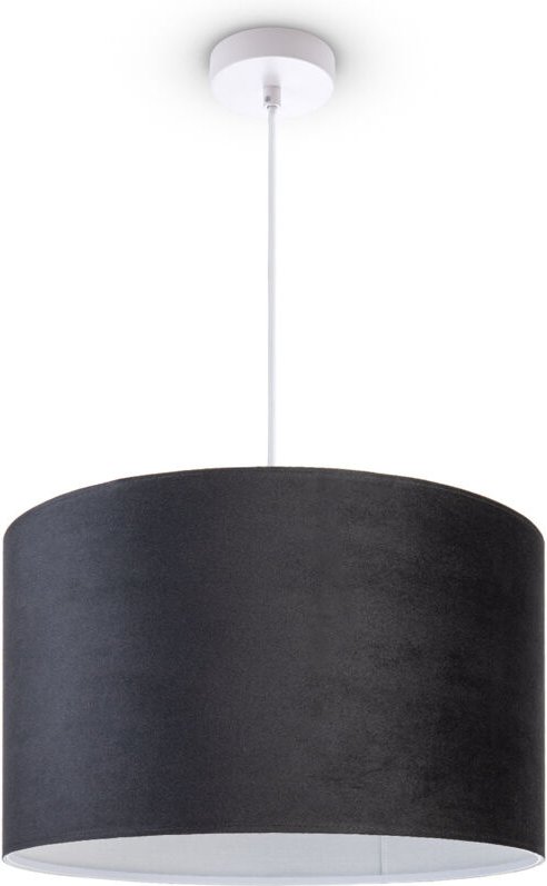 Paco Home - Pendelleuchte Stehleuchte Dreibein Wohnzimmer Lampenschirm Velours Unifarben E27 Pendelleuchte - Weiß, Schwa...