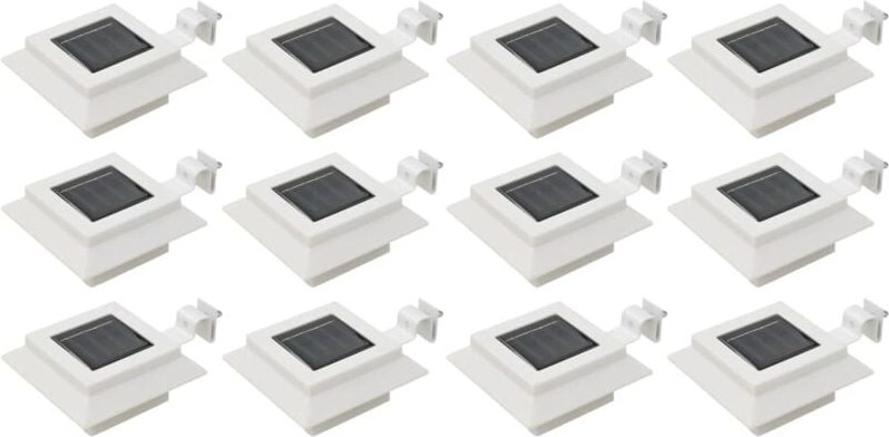 Solar-Außenleuchten 12 Stk. led Rechteckig 12 cm Weiß Vidaxl