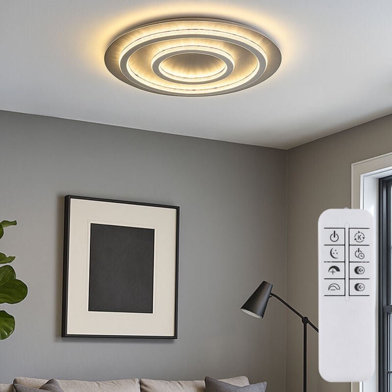 Globo Lighting - led Deckenlampe dimmbar mit Fernbedienung Kristall Deckenleuchte anthrazit Wohnzimmerlampe, Farbwechsel...