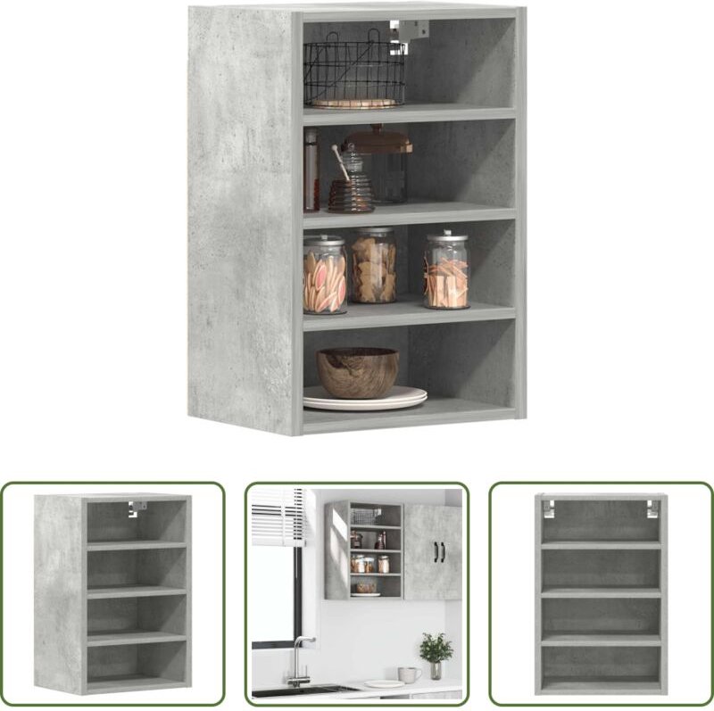 vidaXL Betonfarbe - Hängeschrank Riga Betongrau 40x29,5x60 cm Holzwerkstoff