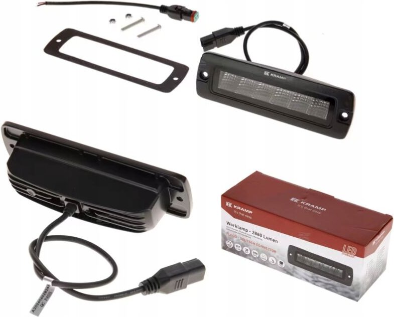 LED ARBEITSLEUCHTE RECHTECKIG 30W 2880LM 12 24V 157x49,7x60 mm MIT STECKER