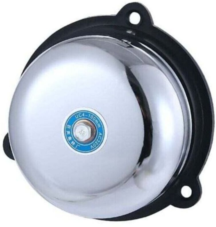 Elektrische Edelstahl-Klingel 4 Zoll, funkenfrei interne Klingel 220V 10W, für akustische Signale und Alarme in öffentli...