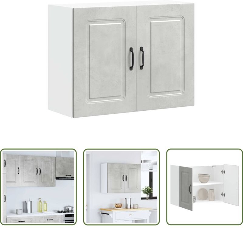 vidaXL Stauraum - Küchen-Hängeschrank Kalmar Betongrau Holzwerkstoff