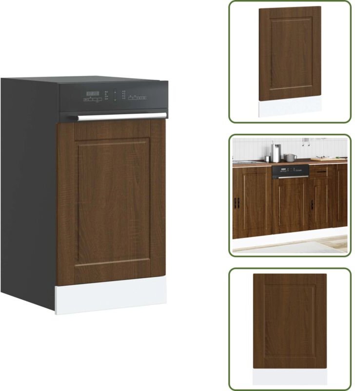 The Living Store Geschirrspülerblende Porto Braun Eichen-Optik 45x1,5x67 cm - Holzblende