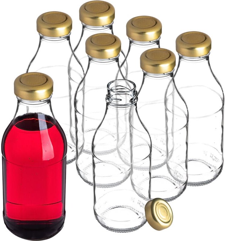 Glasflaschen mit Schraubverschluss, Saftflaschen, 330ml, 8 Stück - Kadax